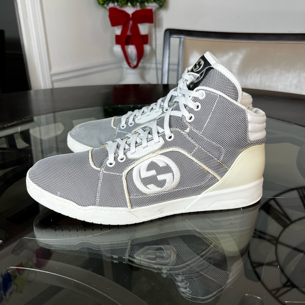 Gucci Gg Baling High Top Grey/White Size 10